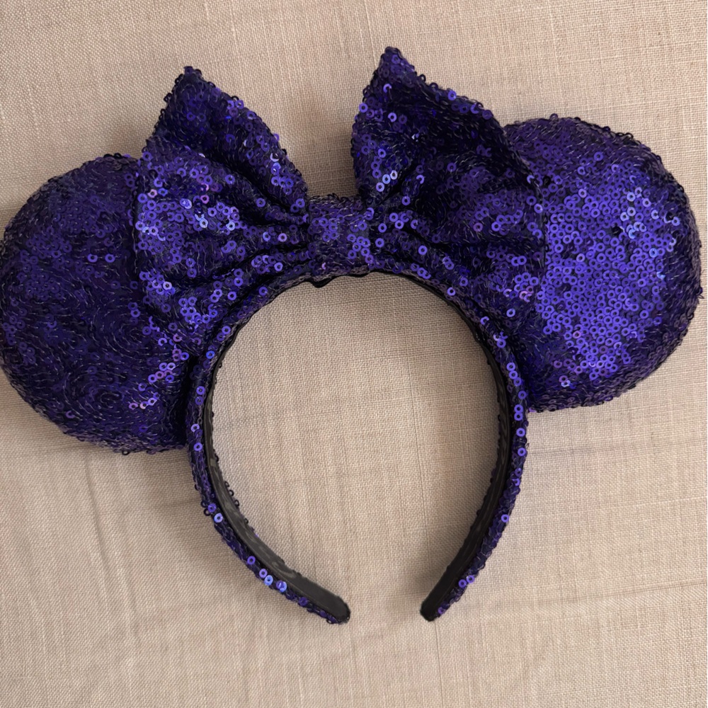 Purple Sequin Mouse Ears Headband